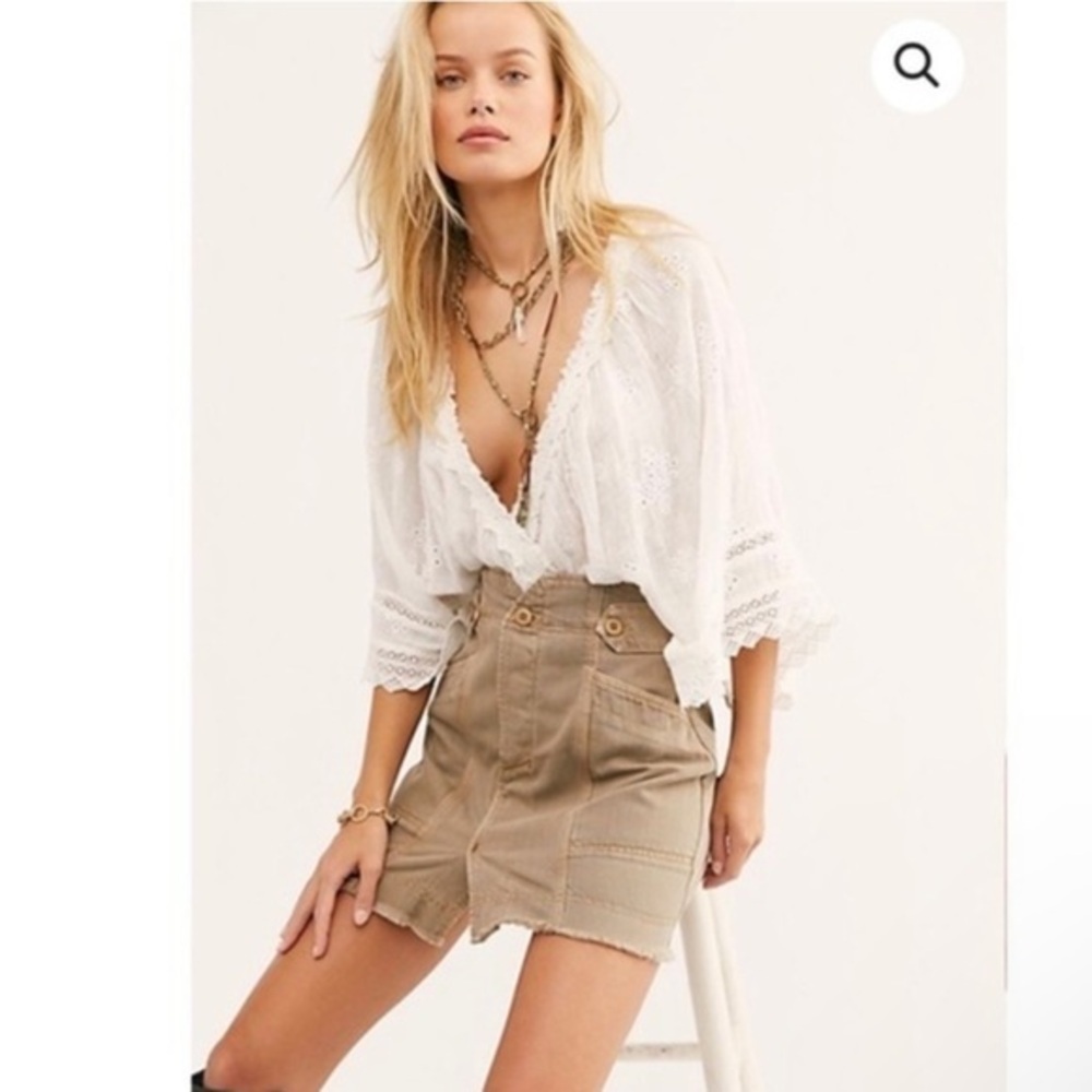 Free People Alpha Utility Mini Skirt in Willow